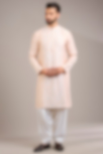 Dusty Rose Bemberg Cotton Silk Kurta Set by Ankit V Kapoor at Pernia's Pop Up Shop