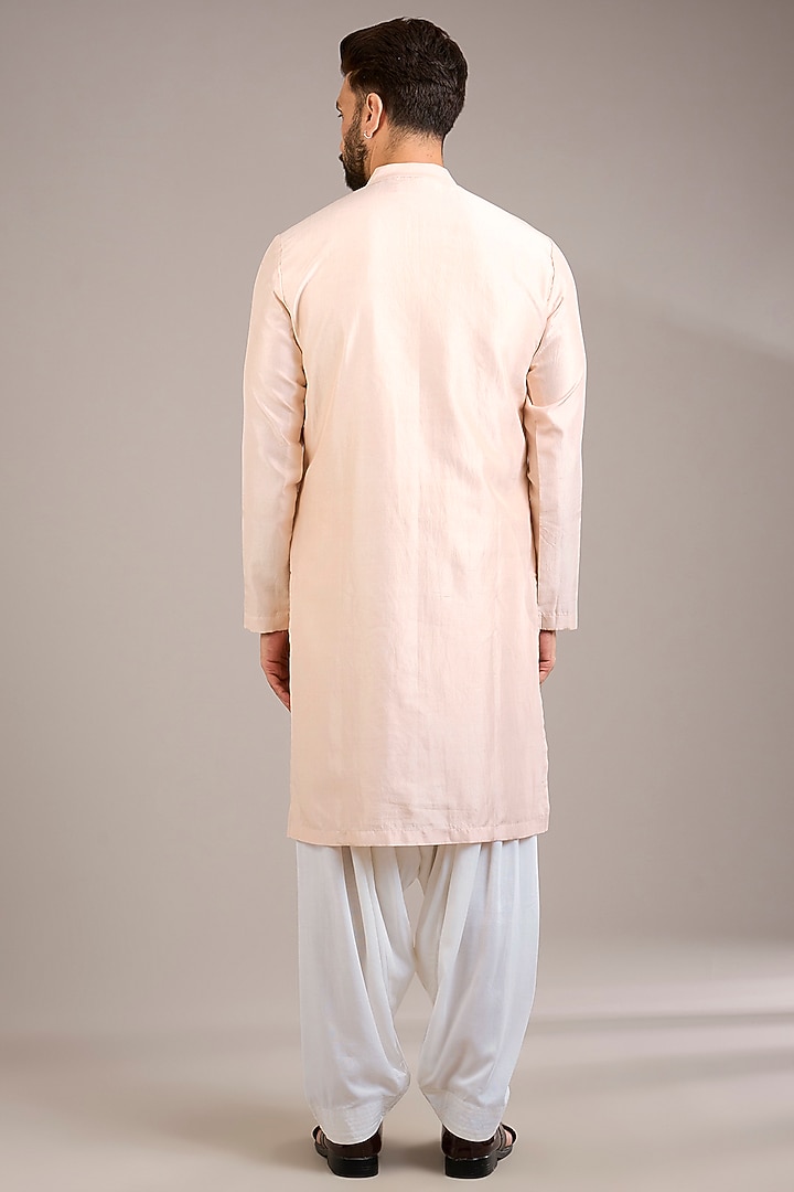 Dusty Rose Bemberg Cotton Silk Kurta Set by Ankit V Kapoor at Pernia's Pop Up Shop