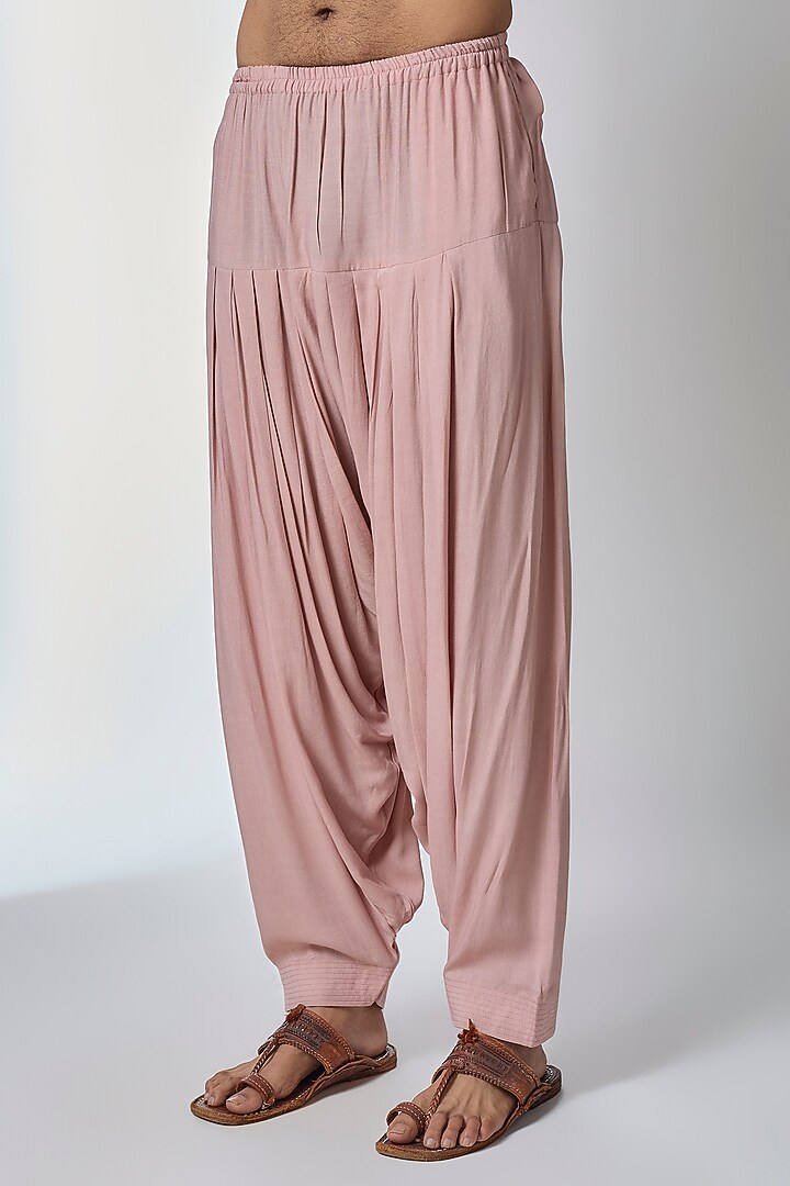 Carnation Pink Bemberg Cotton Silk Kurta Set by Ankit V Kapoor at Pernia's Pop Up Shop