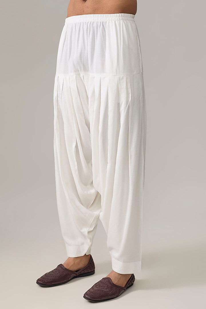 Electric Blue Bamberg Cotton Silk Embroidered Kurta Set by Ankit V Kapoor at Pernia's Pop Up Shop