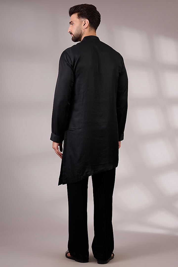 Black Japanese Suiting Groom Indowestern Set by Ankit V Kapoor at Pernia's Pop Up Shop