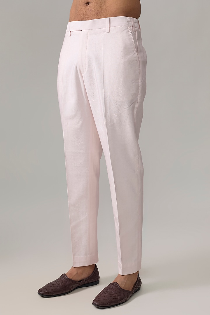 Powder Pink Georgette Embroidered Groom Indowestern Set by Ankit V Kapoor at Pernia's Pop Up Shop