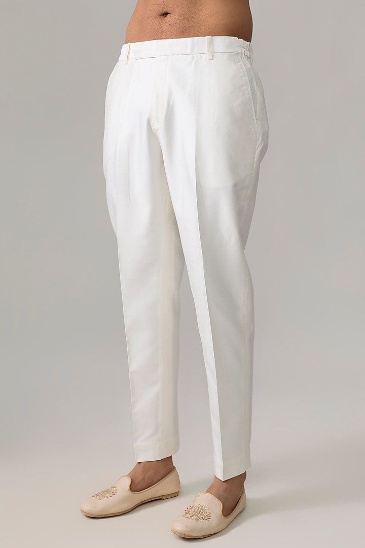 Ivory Georgette Embroidered Groom Indowestern Set by Ankit V Kapoor at Pernia's Pop Up Shop
