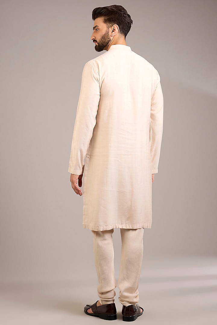 Dusty Rose Cotton Silk & Georgette Groom Sherwani Set by Ankit V Kapoor at Pernia's Pop Up Shop