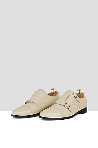 Nude Vegan Leather Monks by Ankit V Kapoor