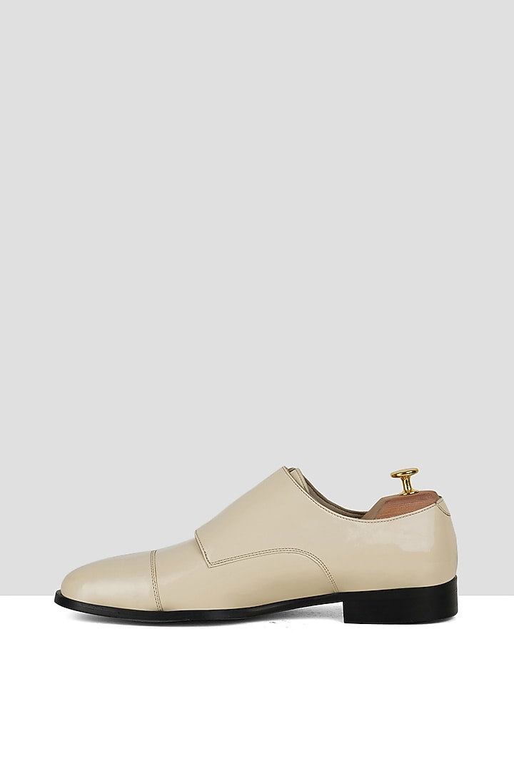 Nude Vegan Leather Monks by Ankit V Kapoor at Pernia's Pop Up Shop