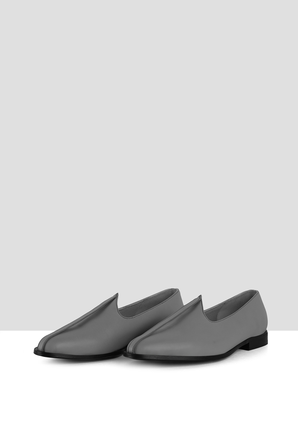 Grey Vegan Leather Mojris by Ankit V Kapoor