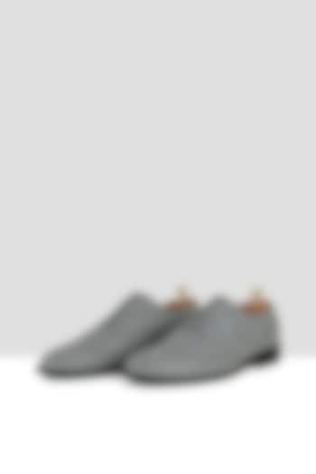 Grey Vegan Leather Brogues by Ankit V Kapoor