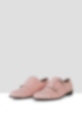 Soft Pink Vegan Leather Double Strap Monks by Ankit V Kapoor