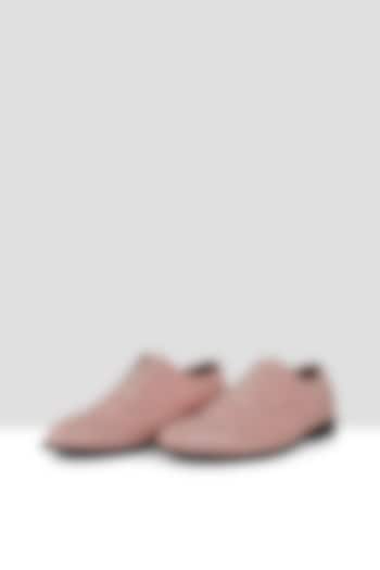 Soft Pink Vegan Leather Brogues by Ankit V Kapoor