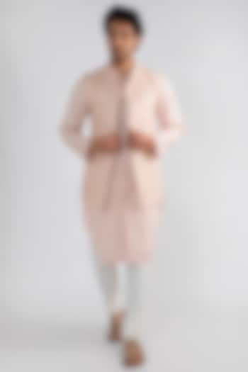 Blush Pink Cotton Indowestern Set by Ankit V Kapoor