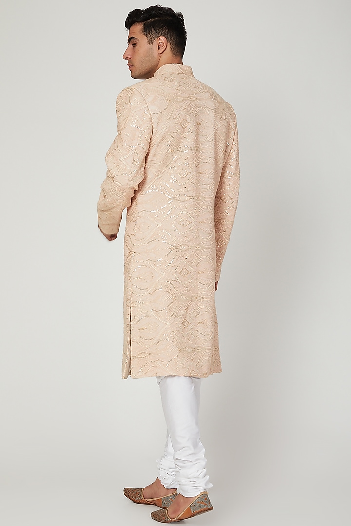 Copper Embroidered Lucknowi Groom Sherwani by Ankit V Kapoor at Pernia's Pop Up Shop