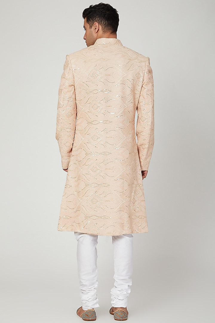 Copper Embroidered Lucknowi Groom Sherwani by Ankit V Kapoor at Pernia's Pop Up Shop