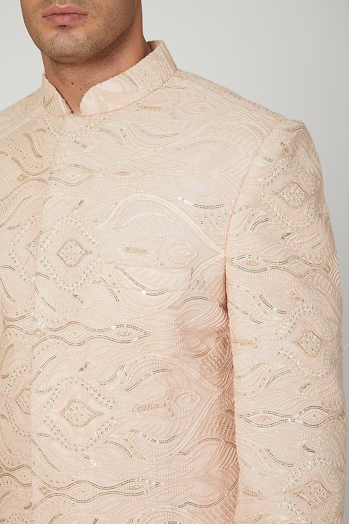Copper Embroidered Lucknowi Groom Sherwani by Ankit V Kapoor at Pernia's Pop Up Shop