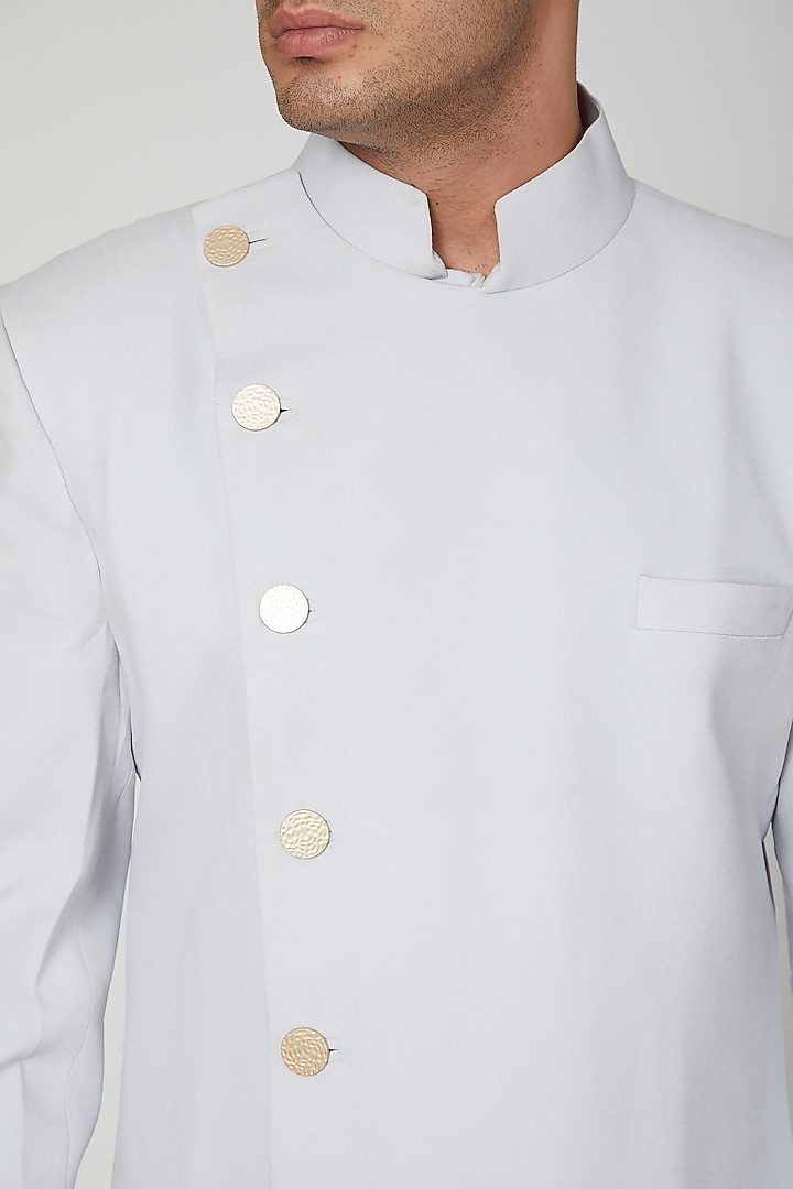Ice Grey Achkan Wedding Sherwani by Ankit V Kapoor at Pernia's Pop Up Shop