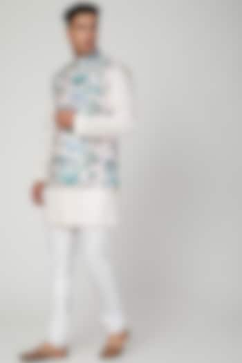 Blush Pink Printed Nehru Jacket by Ankit V Kapoor at Pernia's Pop Up Shop