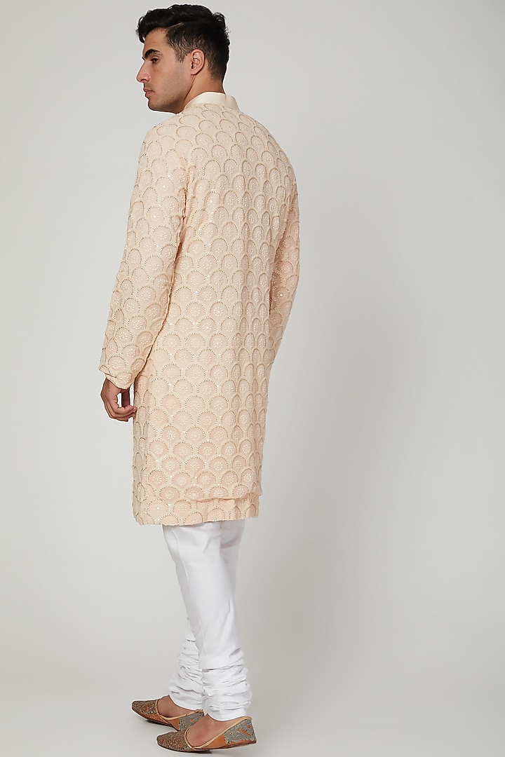 Copper Embroidered Kurta With Pants by Ankit V Kapoor at Pernia's Pop Up Shop