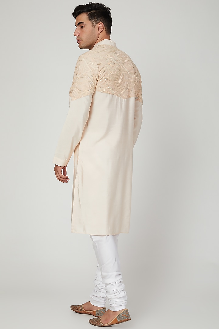 Copper Embroidered Kurta With Pants by Ankit V Kapoor at Pernia's Pop Up Shop