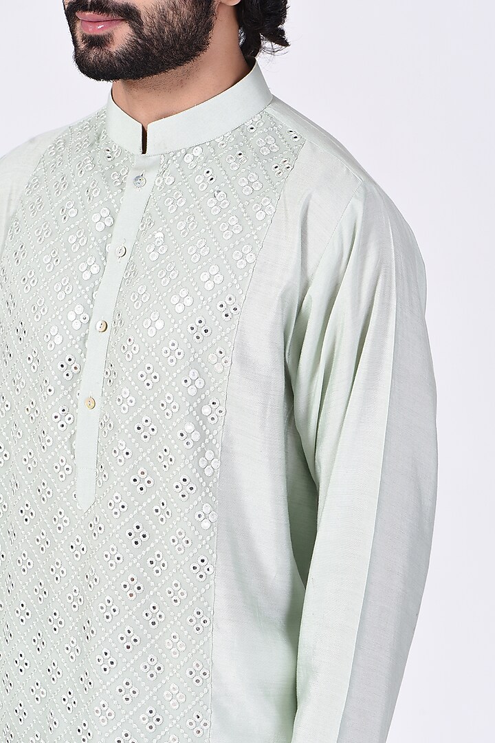 Yellow Soft Silk Printed Kurta Set by Ankit V Kapoor at Pernia's Pop Up Shop