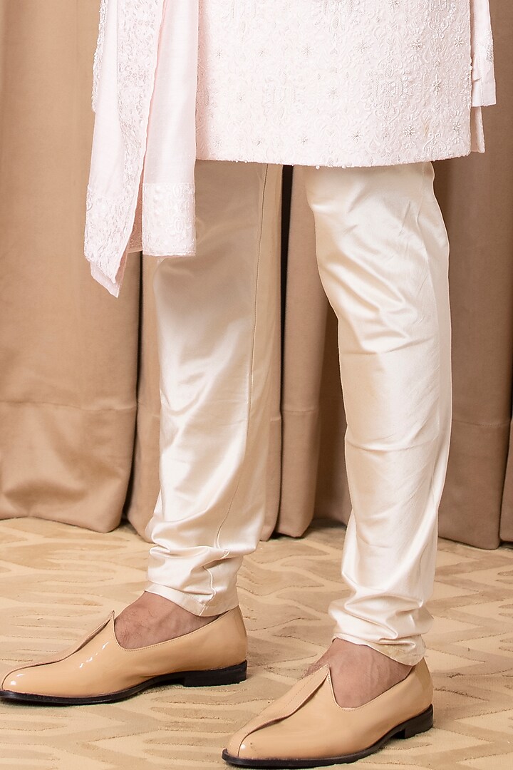 Powder Pink Embroidered Groom Sherwani Set by Ankit V Kapoor at Pernia's Pop Up Shop
