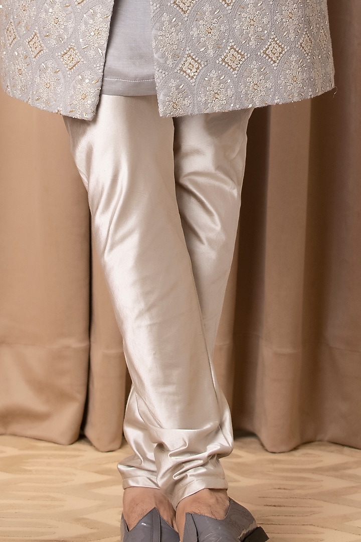 Rhino Grey Embroidered Groom Sherwani Set by Ankit V Kapoor at Pernia's Pop Up Shop
