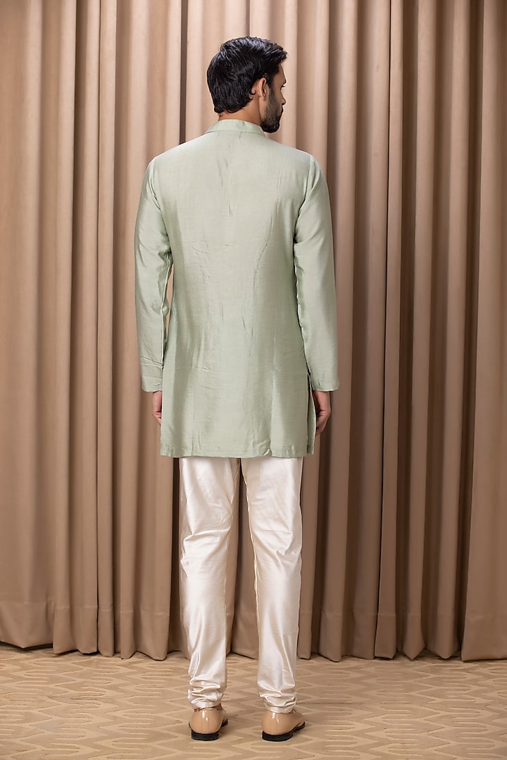 Mint Green Embroidered Indo-Western Set by Ankit V Kapoor at Pernia's Pop Up Shop