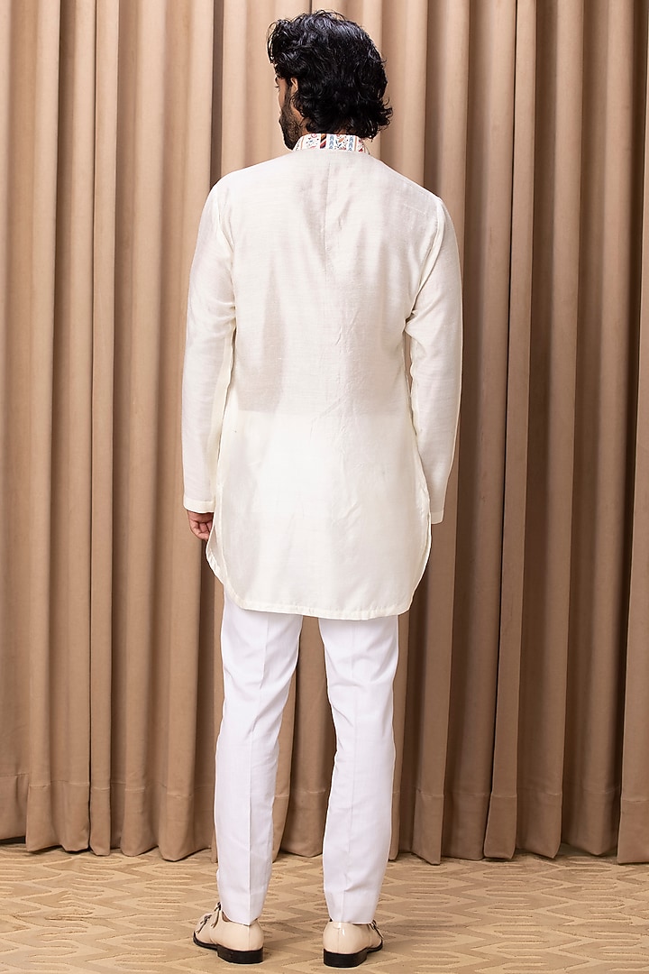 Off-White Printed Wedding Indowestern Jacket Set by Ankit V Kapoor at Pernia's Pop Up Shop
