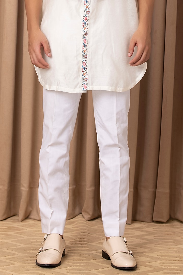 Off-White Printed Wedding Indowestern Jacket Set by Ankit V Kapoor at Pernia's Pop Up Shop