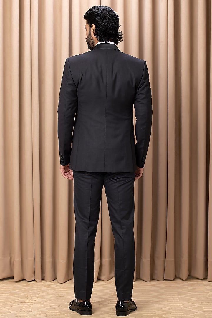 Black Hand Embroidered Tuxedo Set by Ankit V Kapoor at Pernia's Pop Up Shop