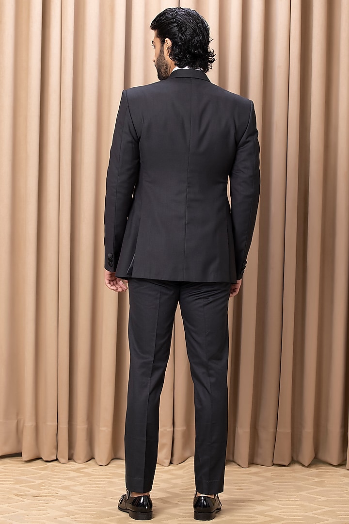 Black Hand Embroidered Tuxedo Set by Ankit V Kapoor at Pernia's Pop Up Shop