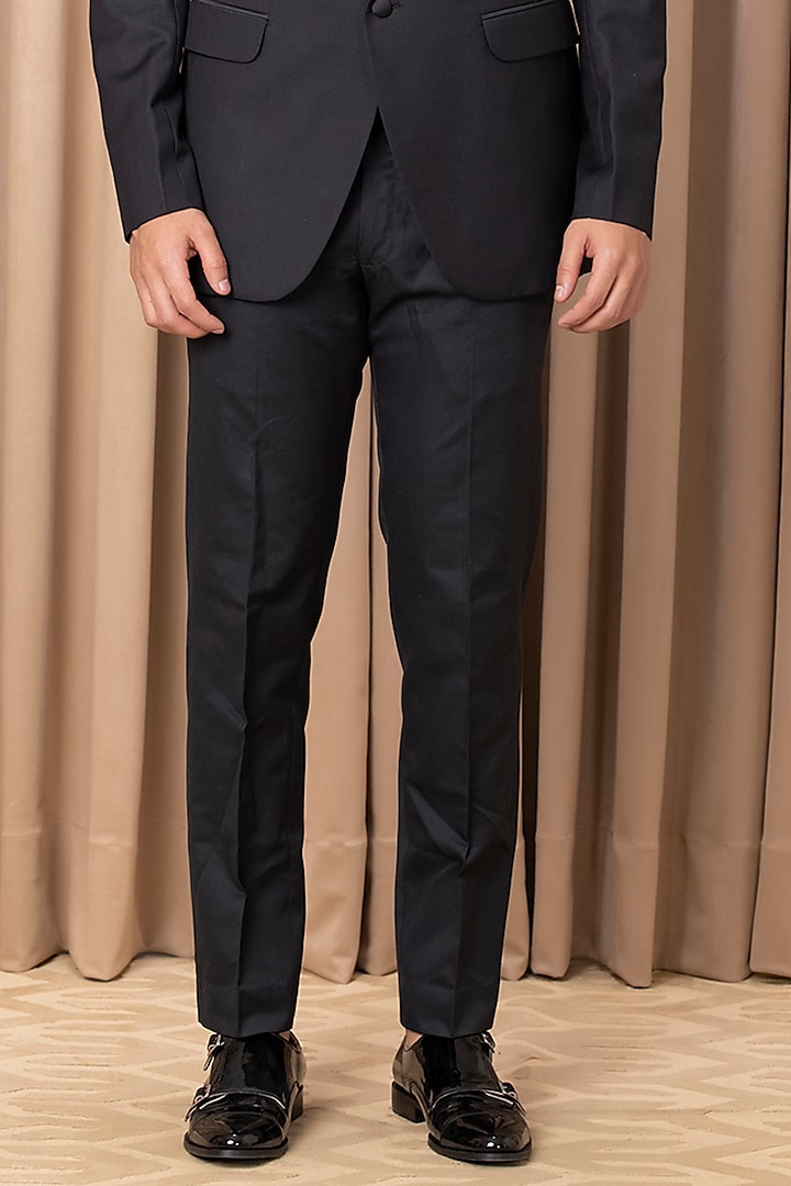 Black Hand Embroidered Tuxedo Set by Ankit V Kapoor at Pernia's Pop Up Shop