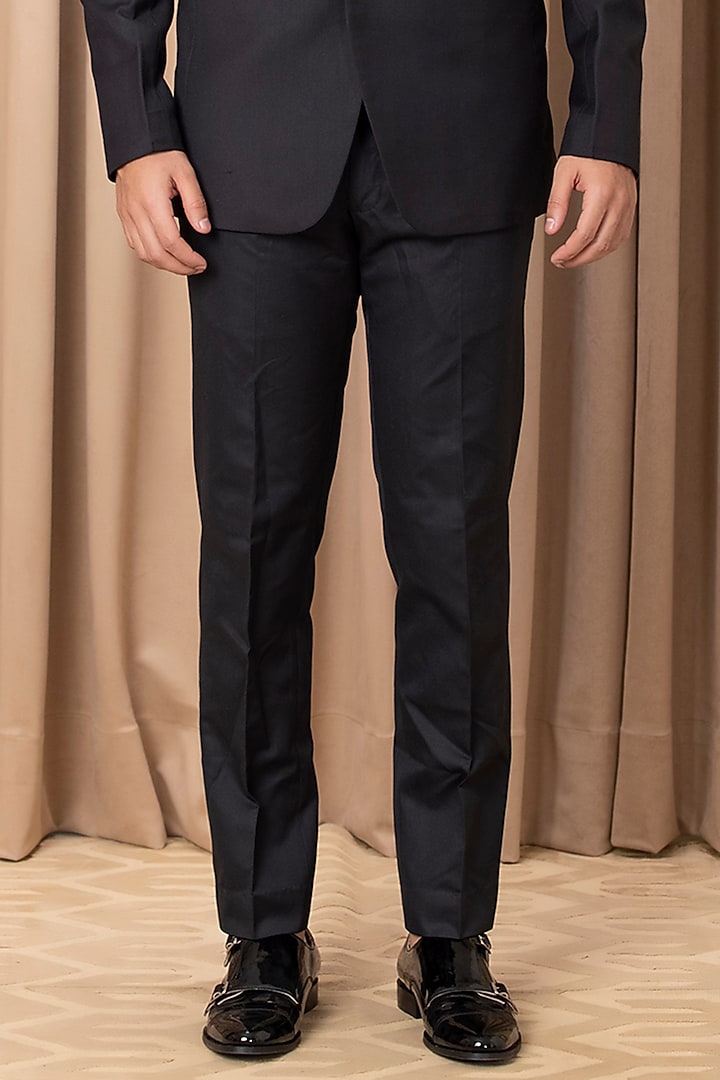 Black Hand Embroidered Tuxedo Set by Ankit V Kapoor at Pernia's Pop Up Shop