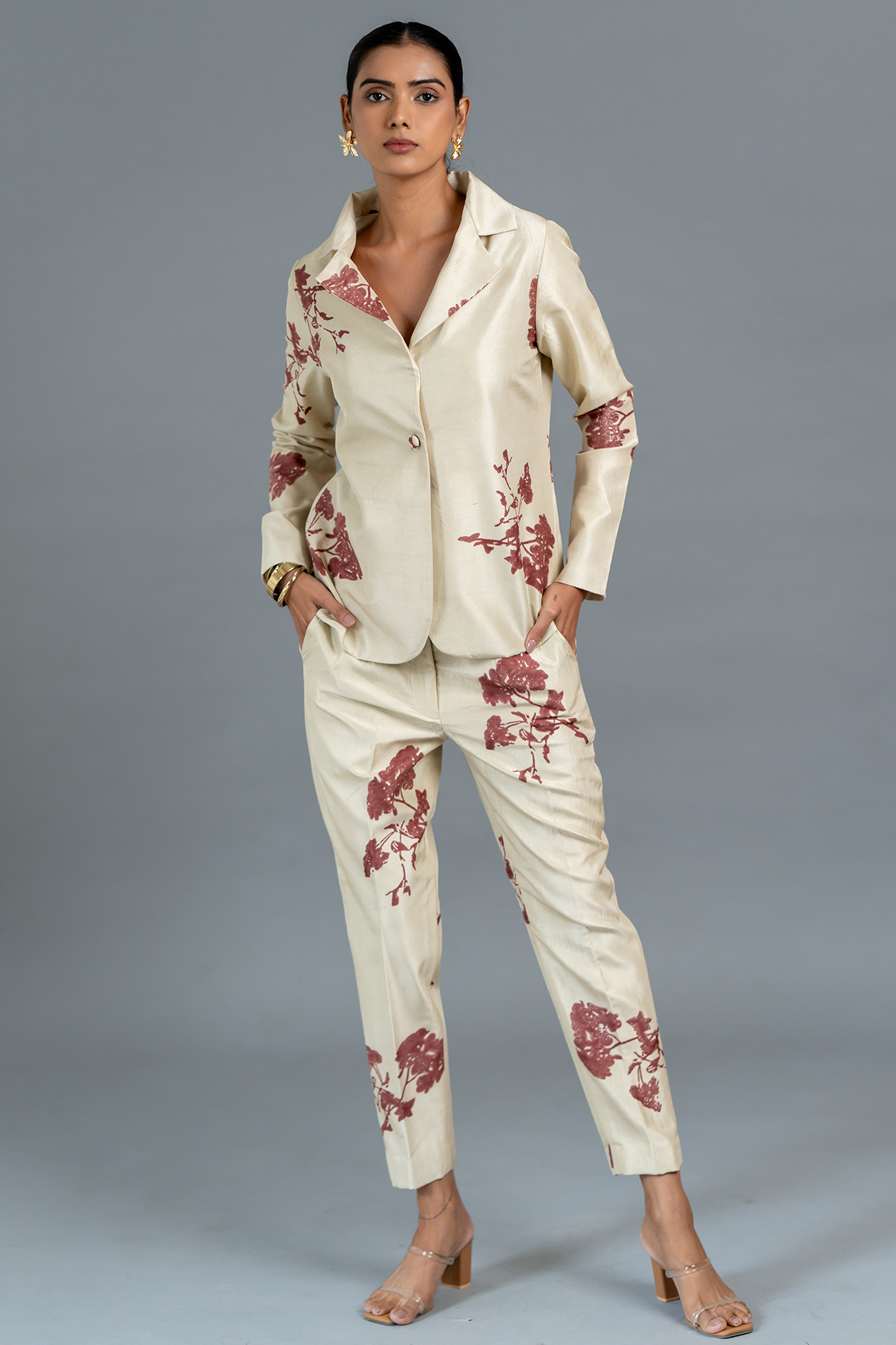 Ivory Dupion Silk Co-Ord Set by Avni Bhuva at Pernia's Pop Up Shop