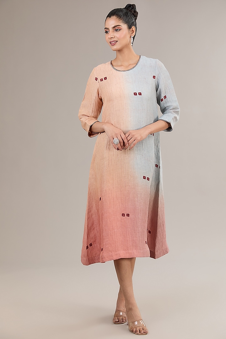 Multi-Colored Crepe Linen Thread Work Kurta by Avni Bhuva at Pernia's Pop Up Shop