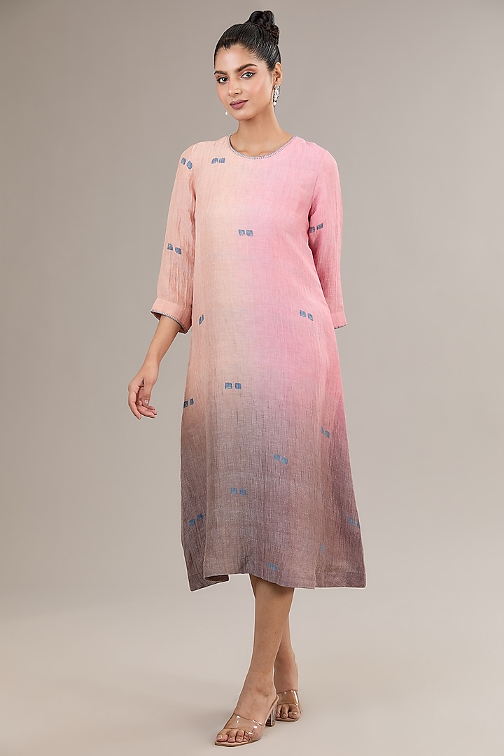 Multi-Colored Crepe Linen Thread Work Kurta by Avni Bhuva at Pernia's Pop Up Shop