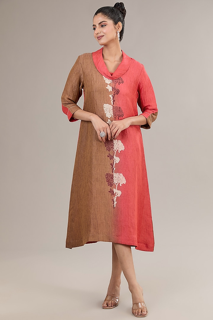 Multi-Colored Crepe Linen Printed Kurta by Avni Bhuva at Pernia's Pop Up Shop