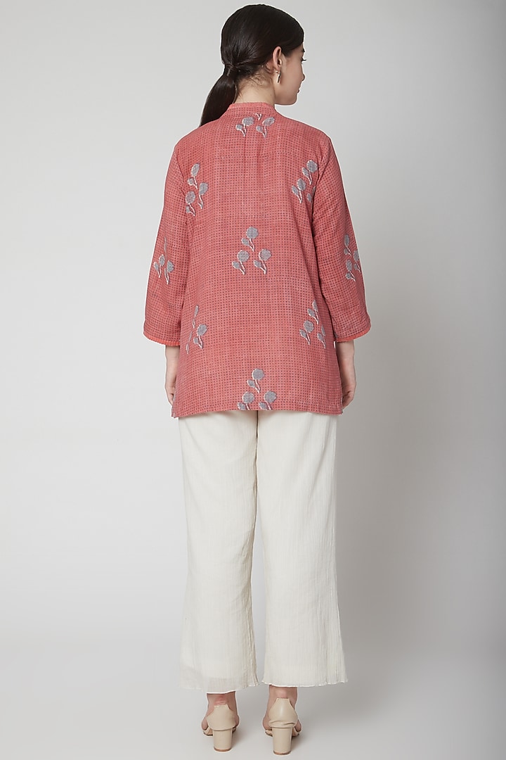 Red Block Printed Shirt by Avni Bhuva at Pernia's Pop Up Shop