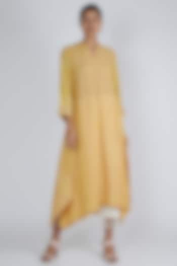 Yellow Asymmetric Tunic by Avni Bhuva