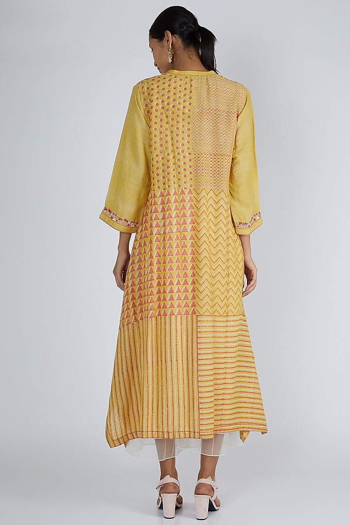 Yellow Asymmetric Tunic by Avni Bhuva at Pernia's Pop Up Shop