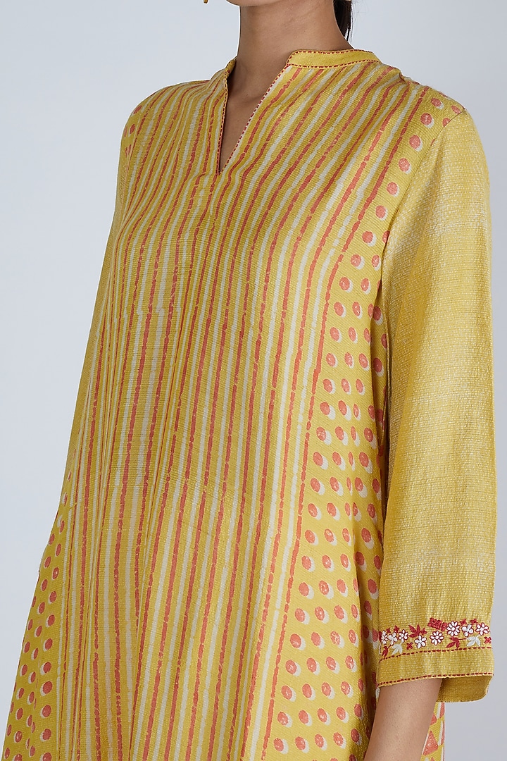 Yellow Asymmetric Tunic by Avni Bhuva at Pernia's Pop Up Shop