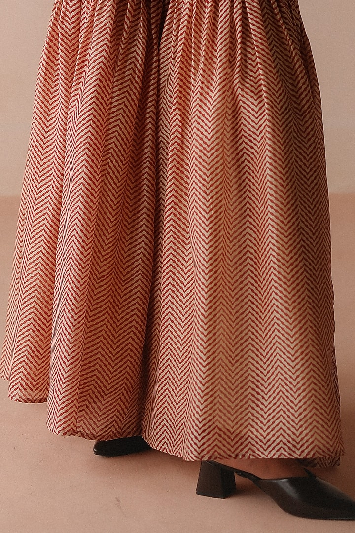 Rust Chanderi Resham Embroidered Wedding Sharara Set by Avacara at Pernia's Pop Up Shop