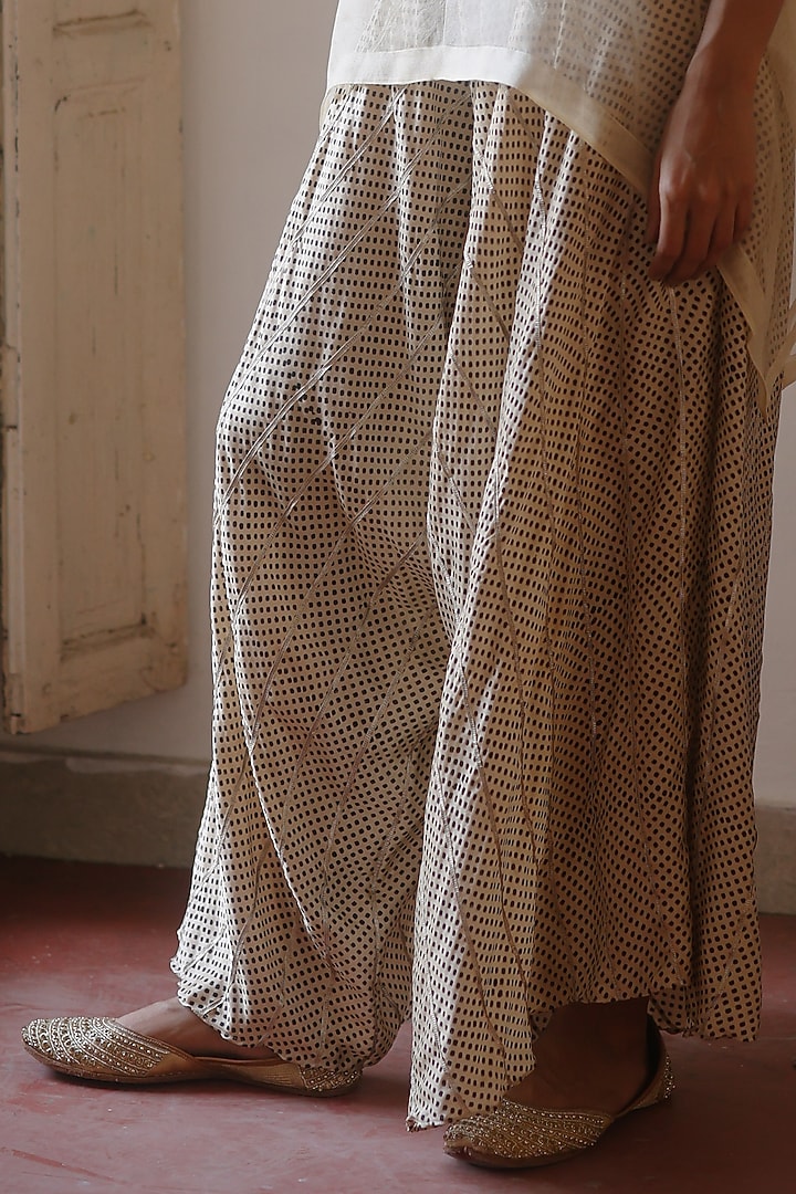 Cream & Green Organza Gota Work Cape Set by Avacara at Pernia's Pop Up Shop