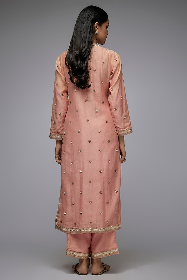 Pink chanderi abha kurta without Duppta- set of 2