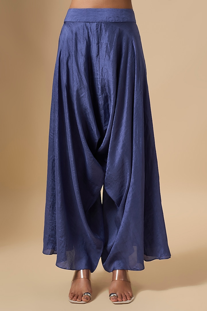 Navy Blue Silk Kurta Set by Avacara at Pernia's Pop Up Shop