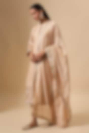 Beige Silk Kurta Set by Avacara at Pernia's Pop Up Shop