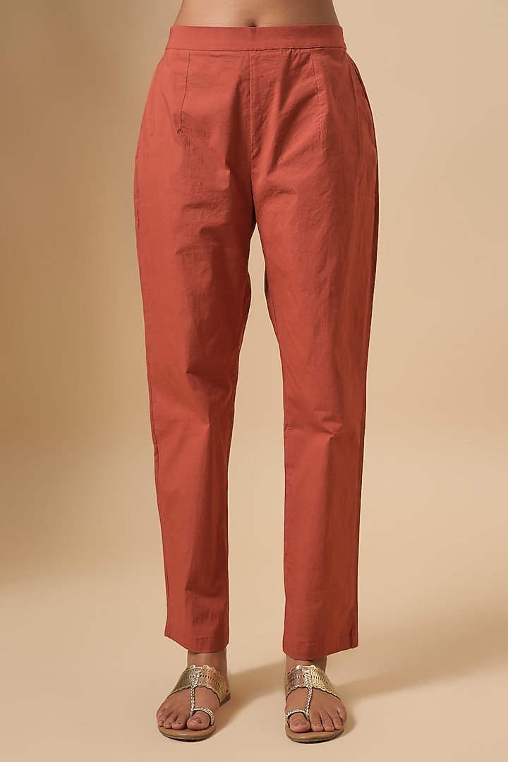 Red Mulberry Silk Kurta Set by Avacara at Pernia's Pop Up Shop