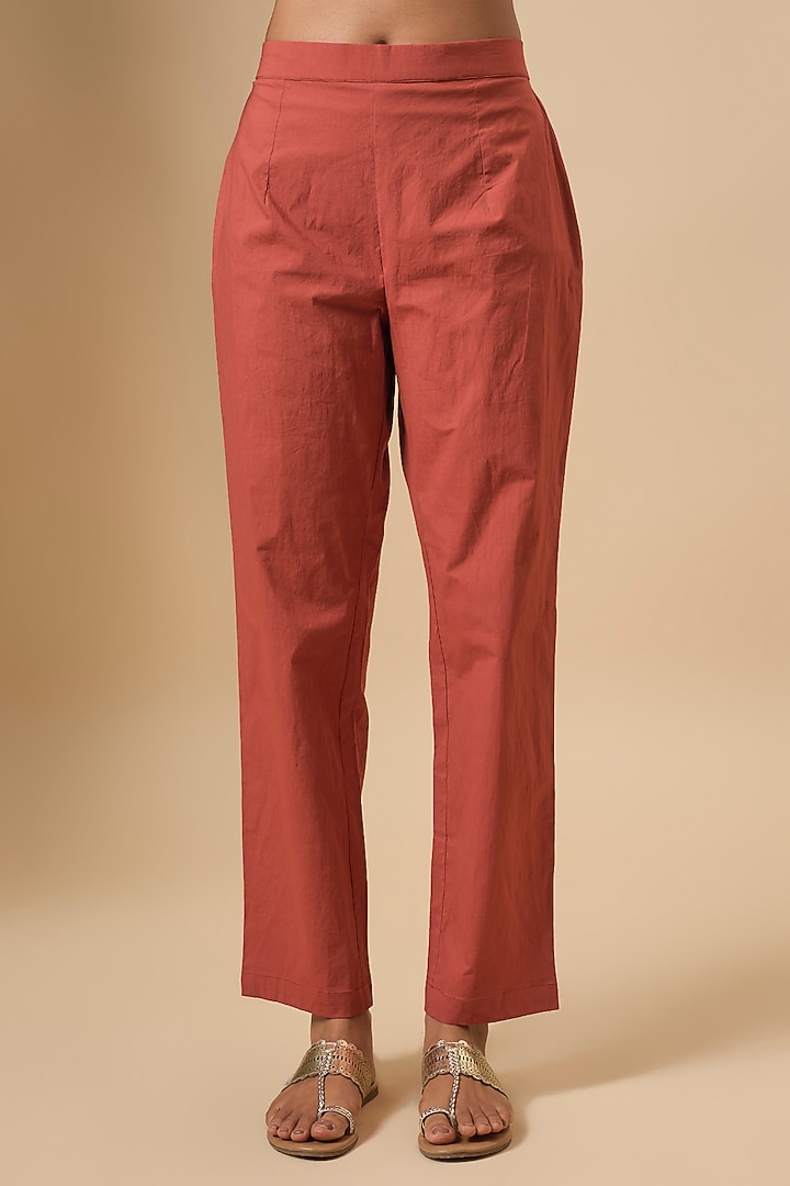 Red Mulberry Silk Kurta Set by Avacara at Pernia's Pop Up Shop