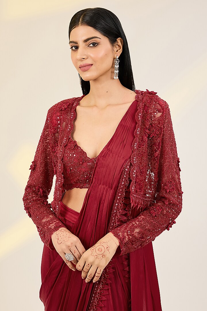saree jacket shagufta garments online shopping
