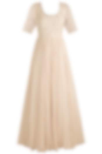 Ivory Embroidered Wedding Anarkali Gown With Dupatta by AWIGNA by Varsha and Rittu at Pernia's Pop Up Shop