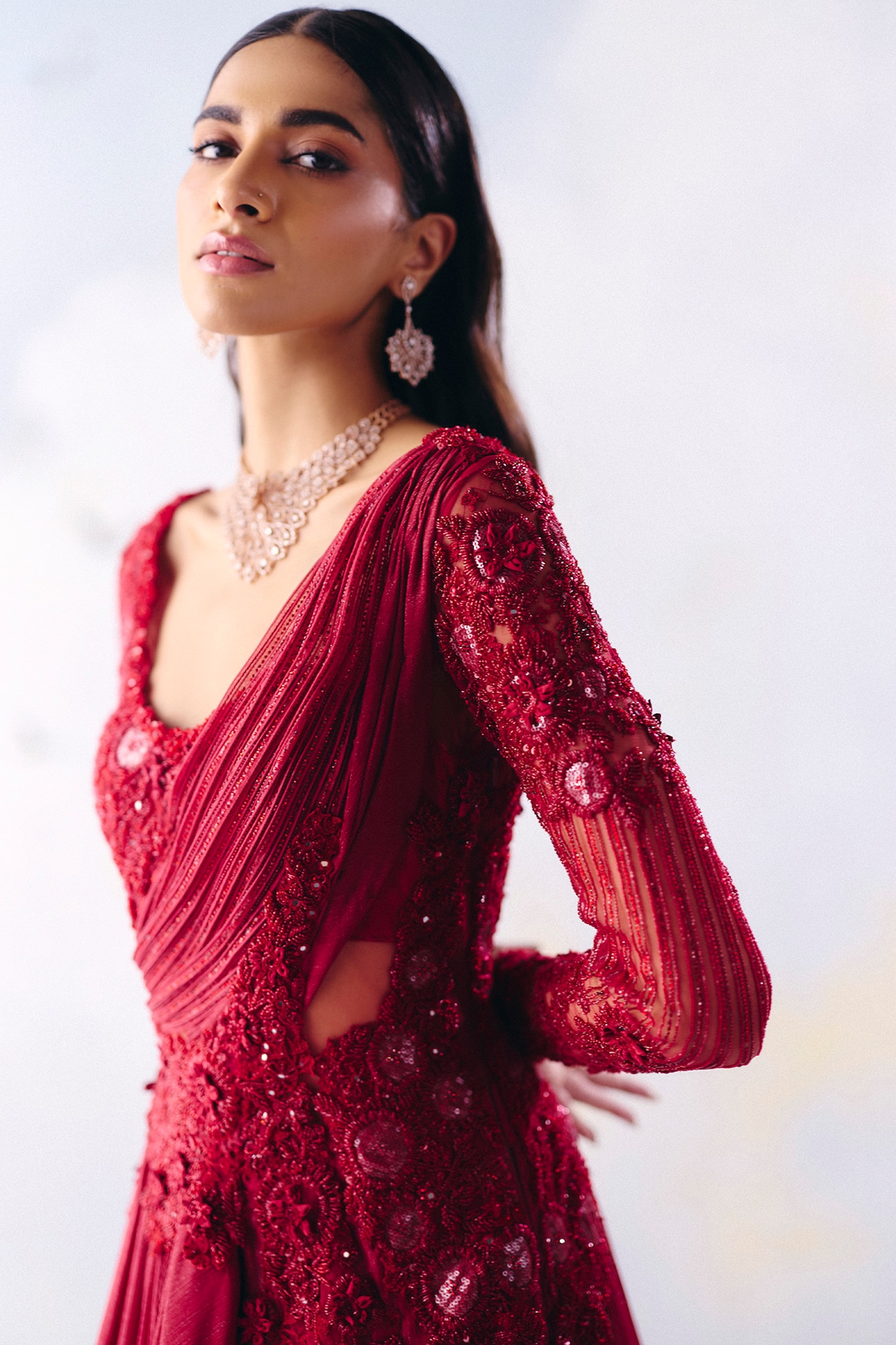 andmary Rojina ribbon dress brown アンドマリー